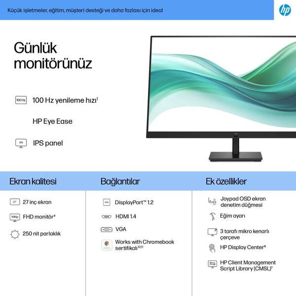 HP Series 3 Pro 327pf 27 inç Full HD 100Hz IPS 5ms Monitör B0CG3UT