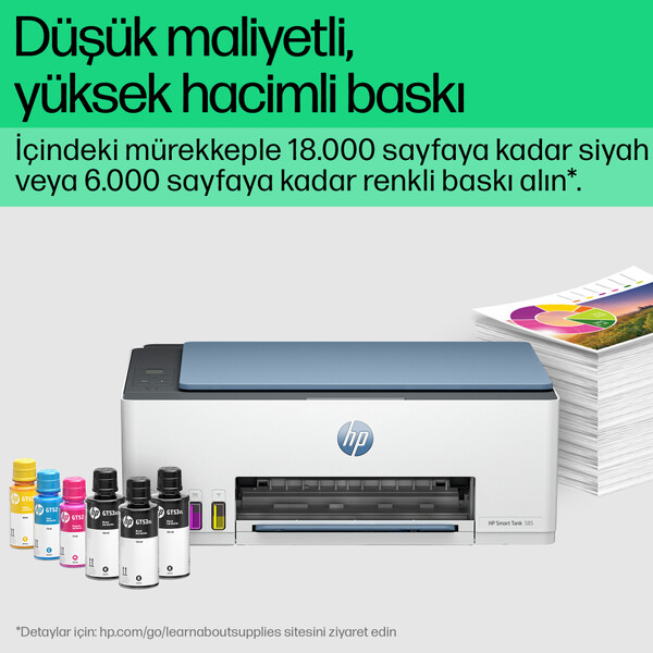 HP Smart Tank 585 Tarayıcı Fotokopi Wi - Fi Mürekkep Püskürtmeli Tanklı Yazıcı 1F3Y4A