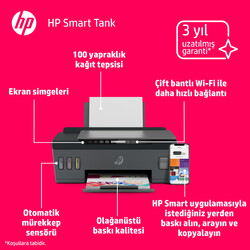 HP Smart Tank 519 Fotokopi Tarayıcı Wi - Fi Mürekkep Püskürtmeli Tanklı Yazıcı 3YW73A - Thumbnail (2)