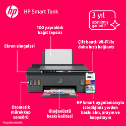 HP Smart Tank 530 Fotokopi Tarayıcı Wi - Fi Mürekkep Püskürtmeli Tanklı Yazıcı 4SB24A - Thumbnail