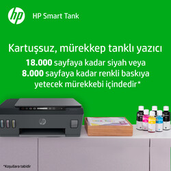 HP Smart Tank 530 Fotokopi Tarayıcı Wi - Fi Mürekkep Püskürtmeli Tanklı Yazıcı 4SB24A - Thumbnail