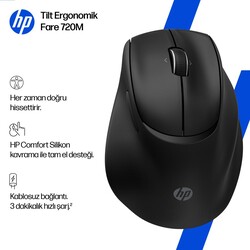 HP Tilt 720M 6000 DPI Bluetooth Ergonomik Kablosuz Mouse Siyah BH0Z4AA - Thumbnail