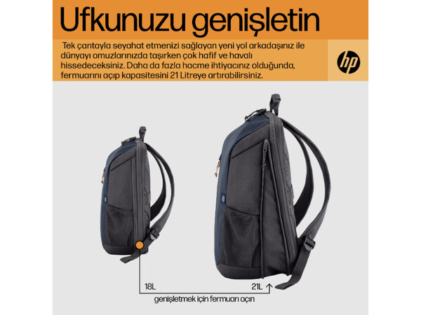 HP Travel 18 Litre 15.6 inç Sırt Çantası Mavi 6B8U7AA