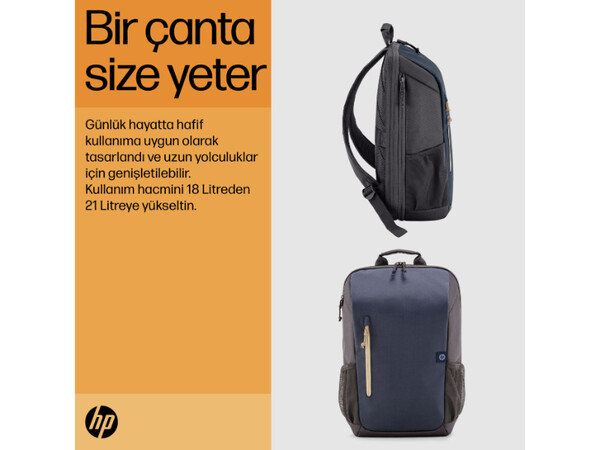 HP Travel 18 Litre 15.6 inç Sırt Çantası Mavi 6B8U7AA