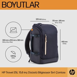 HP Travel 25 Litre 15.6 inç Sırt Çantası Demir Grisi 6B8U4AA - Thumbnail