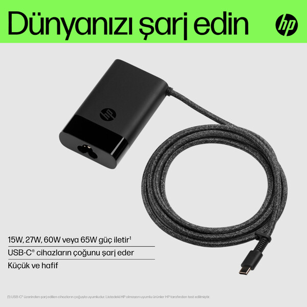 HP USB-C 65 W Dizüstü Bilgisayar Şarj Cihazı 671R2AA