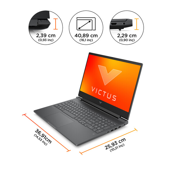 HP Victus Laptop 16 - R0001NT - Intel Core i7 - 13700H 32GB RAM NVIDIA GeForce RTX 4070 8GB 1TB SSD 16.1 inç QHD 240Hz FreeDOS Gümüş 7P6E8EA
