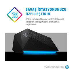 HP X1000 2.1 30W RMS RGB Oyuncu Hoparlör - Siyah 8PB07AA - Thumbnail (4)