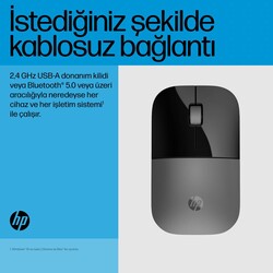 HP Z3700 Dual 1600 DPI Bluetooth ve Kablosuz Mouse Gümüş 758A9AA - Thumbnail