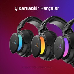 HyperX Cloud Flight 2 RGB Kablosuz Kulak Üstü Oyuncu Kulaklığı Siyah B5VC4AA - Thumbnail