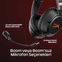 HyperX Cloud Flight 2 RGB Kablosuz Kulak Üstü Oyuncu Kulaklığı Siyah B5VC4AA - Thumbnail