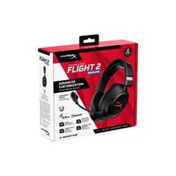 HyperX Cloud Flight 2 RGB Kablosuz Kulak Üstü Oyuncu Kulaklığı Siyah B5VC4AA - Thumbnail