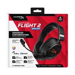 HyperX Cloud Flight 2 Wireless Siyah Gaming Mikrofonlu PC Kulaklık B5VC4AA - Thumbnail (1)