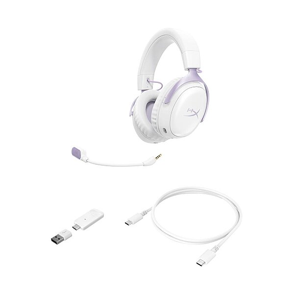 HyperX Cloud III S Kablosuz Oyuncu Kulaklığı Beyaz / Lavanta D95DFAA - 7