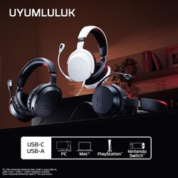 HyperX Cloud Stinger 3 Beyaz Gaming Mikrofonlu PlayStation Kulaklığı BS1T6AA - Thumbnail (3)