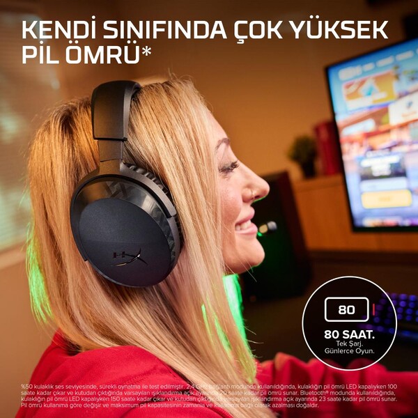 HyperX Cloud Stinger 3 Wireless Siyah Gaming Mikrofonlu Kulaklık BS1T8AA - 10