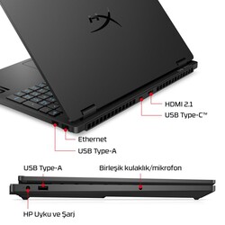 HyperX OMEN Laptop 15-GA0002NT Intel Core i7-14650HX 24GB RAM 1TB SSD 8GB NVIDIA GeForce RTX5060 15.3 inç 2K 165Hz FreeDOS Siyah D2RC3EA - Thumbnail