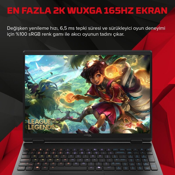 HyperX OMEN Laptop 15-GA0002NT Intel Core i7-14650HX 24GB RAM 1TB SSD 8GB NVIDIA GeForce RTX5060 15.3 inç 2K 165Hz FreeDOS Siyah D2RC3EA