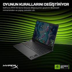 HyperX OMEN Laptop 15-GA0002NT Intel Core i7-14650HX 24GB RAM 1TB SSD 8GB NVIDIA GeForce RTX5060 15.3 inç 2K 165Hz FreeDOS Siyah D2RC3EA - Thumbnail