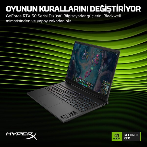 HyperX OMEN Laptop 15-GA0002NT Intel Core i7-14650HX 24GB RAM 1TB SSD 8GB NVIDIA GeForce RTX5060 15.3 inç 2K 165Hz FreeDOS Siyah D2RC3EA