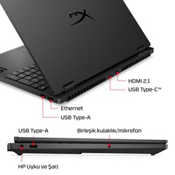 HyperX OMEN Laptop 15-GB0004NT AMD Ryzen 7 260 24GB RAM 1TB SSD 8GB NVIDIA GeForce RTX5060 15.3 inç 2K 165Hz FreeDOS Siyah D2QV9EA - Thumbnail