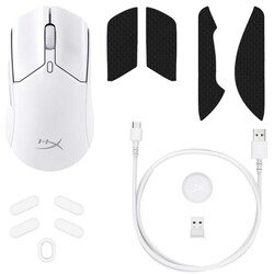 HyperX Pulsefire Haste 2 Kablosuz Oyuncu Mouse Beyaz 6N0A9AA - Thumbnail