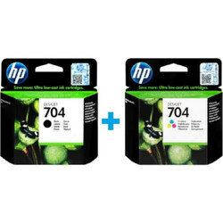 Orijinal HP 704 Mürekkep Kartuşu Siyah/Üç Renkli 2'li Avantaj Paketi CN692AE/CN693AE - Thumbnail (0)
