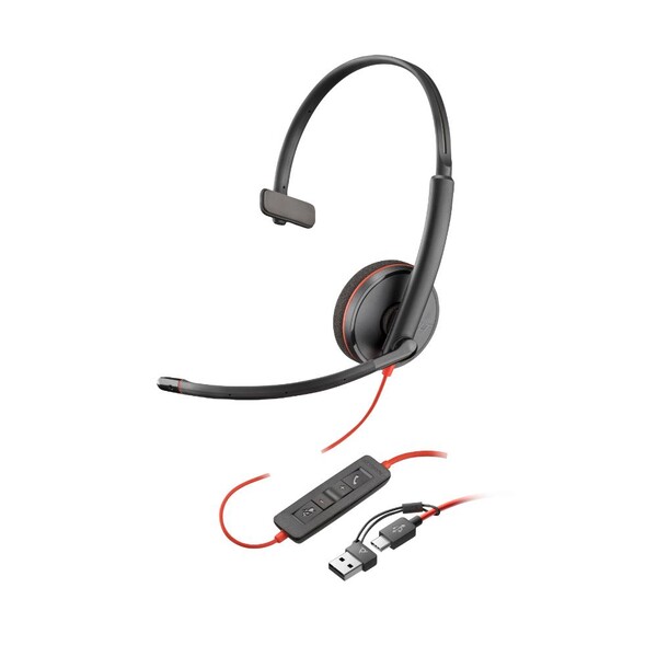 Poly Blackwire 3210 Mono USB-C Mikrofonlu Kulaklık +USB-C/A Adaptörü 8X214AA