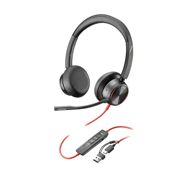 Poly Blackwire 8225 Stereo USB-C Mikrofonlu Kulaklık +USB-C/A Adaptörü 8X223AA
