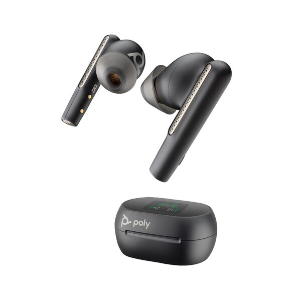 Poly Voyager Free 60+ UC Karbon Siyahı Kulak İçi Kulaklıklar +BT700 USB-C Adaptörü +Dokunmatik Ekranlı Şarj Kutusu 7Y8G4AA